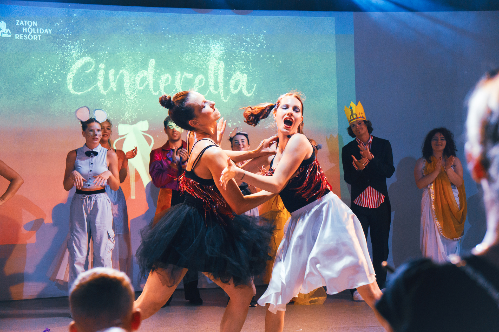 Fairy-tale musical Cinderella performance on stage at Zaton Holiday Resort Fairy-tale musical Cinderella performance on stage at Zaton Holiday Resort