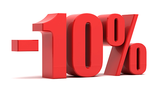 10. % off