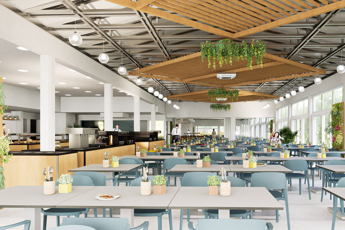 Mercato, Visualisierung des renovierten Halbpensionsrestaurants im Zaton Holiday Resort. 
