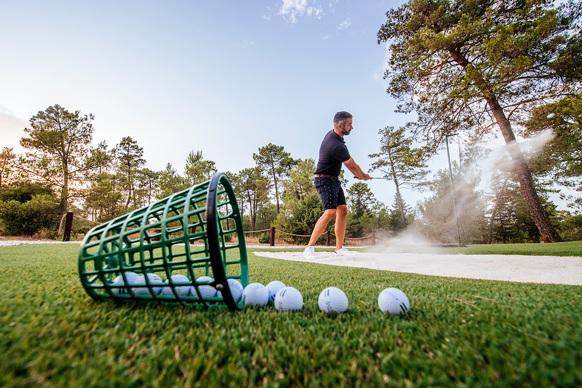 Practicing golf at Zaton Holiday Resort