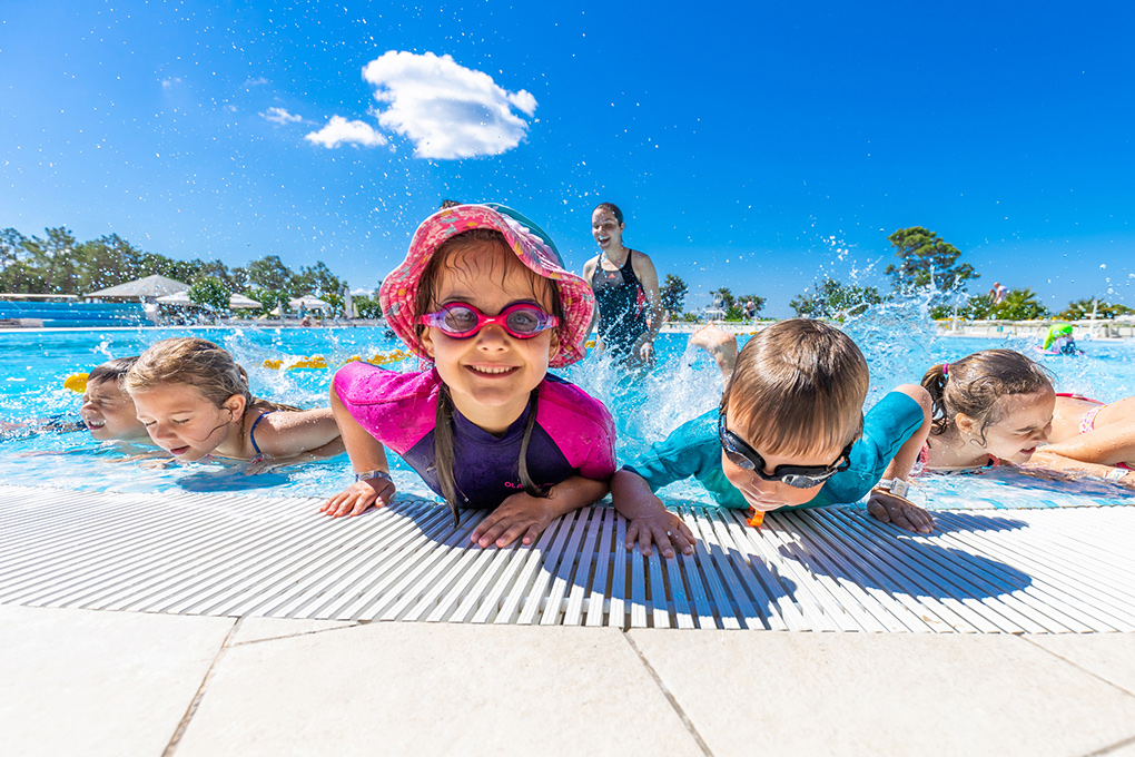 Swimming lessons in the pool at Zaton Holiday Resort