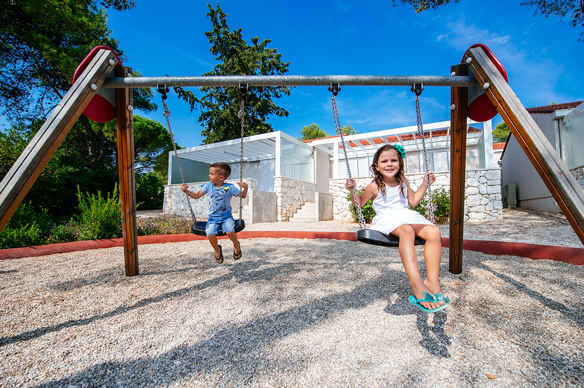 Playground next to apartments at Zaton Holiday Resort