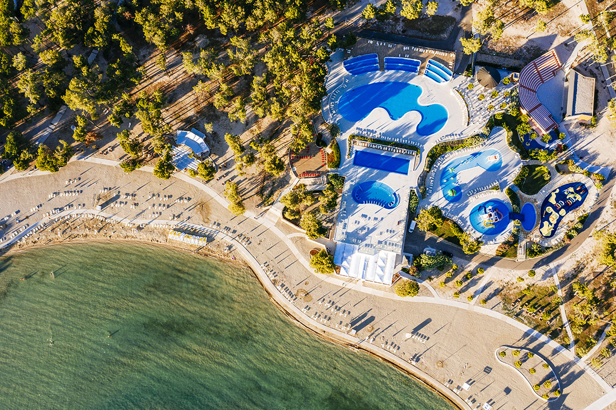 Lovely beach & pool area at Holiday Resort, Zadar region