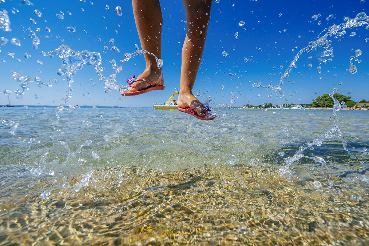 Water fun in the sea at Zaton Holiday Resort