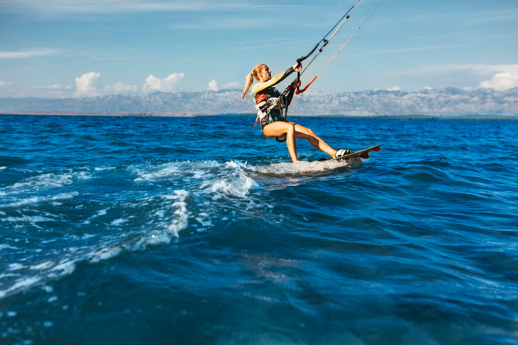 Kitesurfing adventure on holiday in Zaton (Image Source: Zadar Region - Kitesurfing in Nin)
