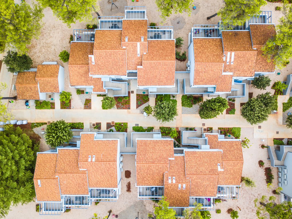 Aerial view of apartments at Zaton Holiday Resort